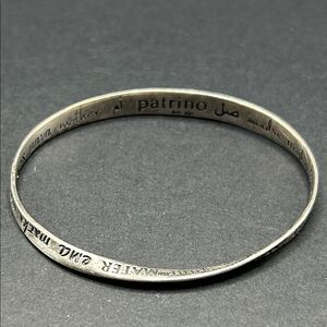DB925 Sterling Silver Mobius Mom, Mother Bangle Bracelet